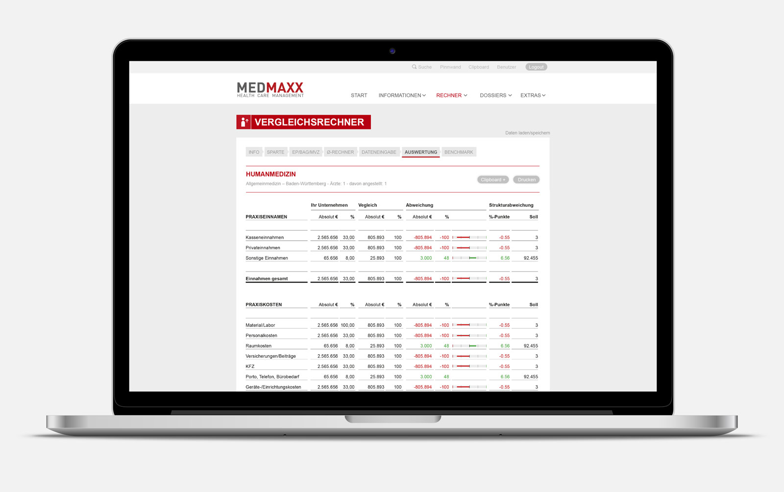 MedMaxx Online-Tools Vergleichsrechner